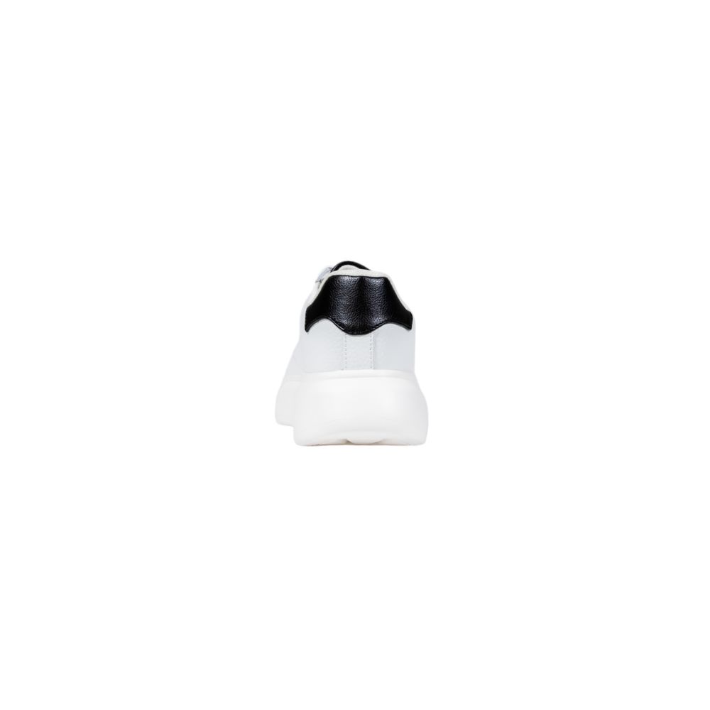 Black And White Artificial Leather Chunky Sneakers