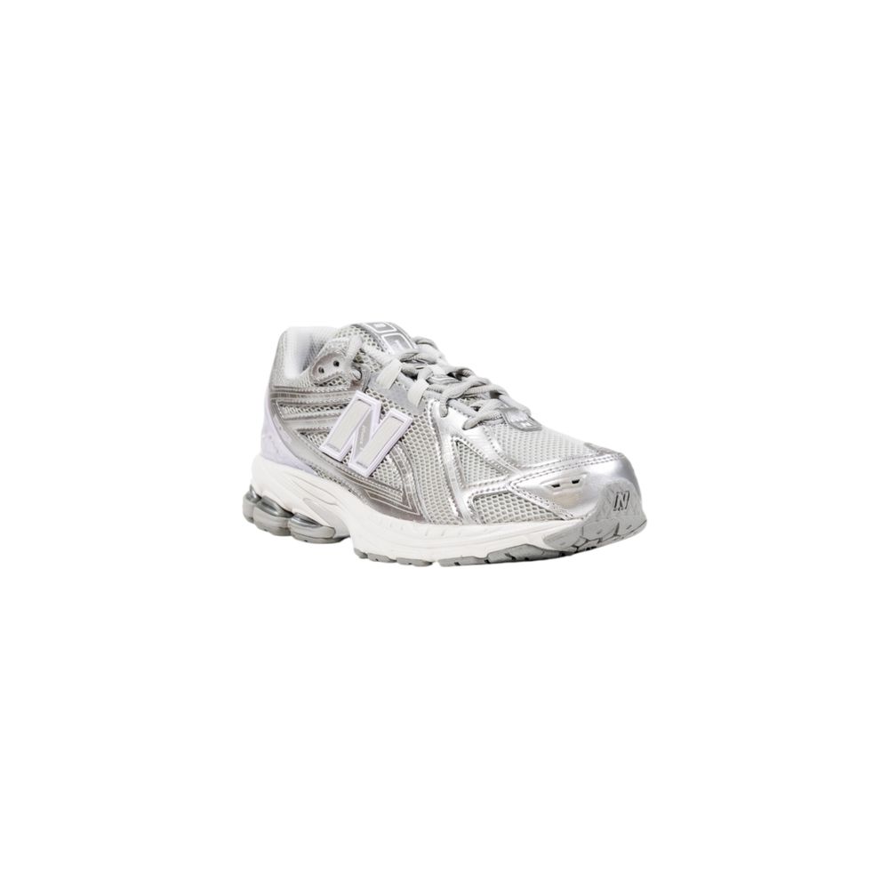 Silver Synthetic Athletic Sneakers