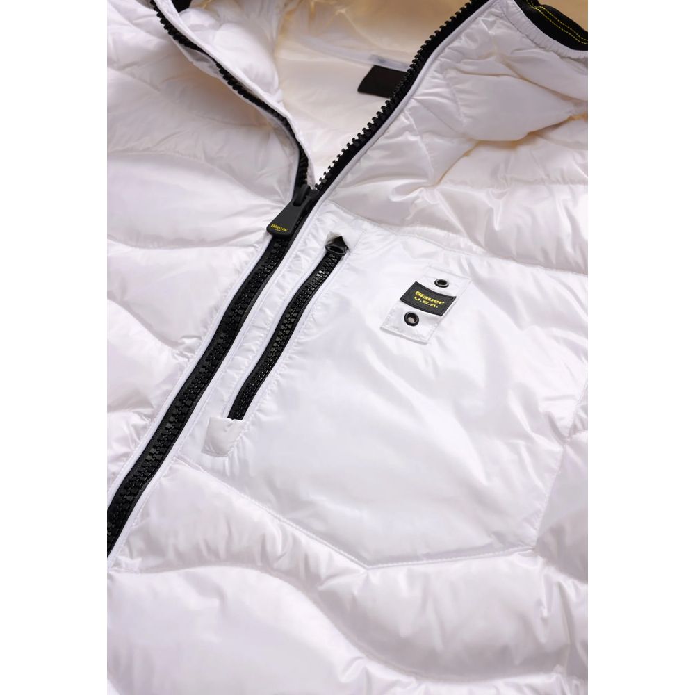 White Polyamide Full-Length Jacket
