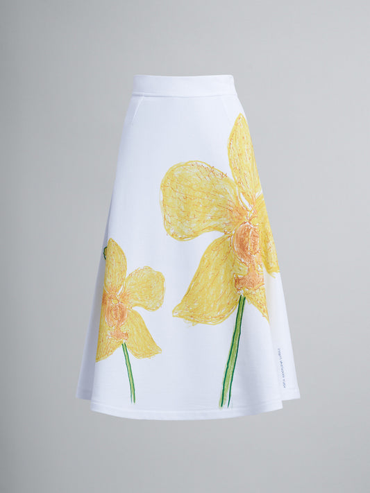 White Fibres Long Skirt