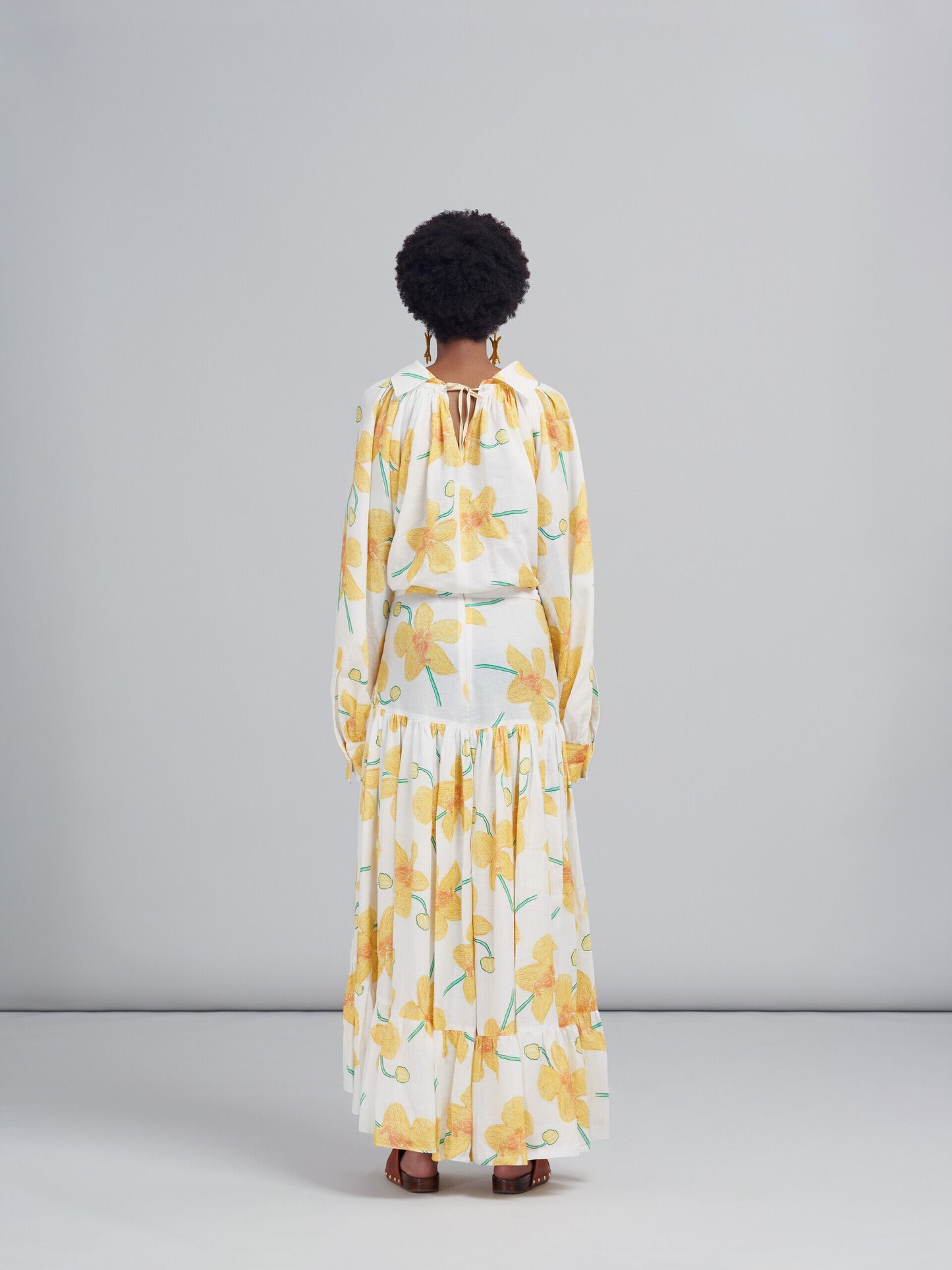 Yellow Fibres Long Skirt