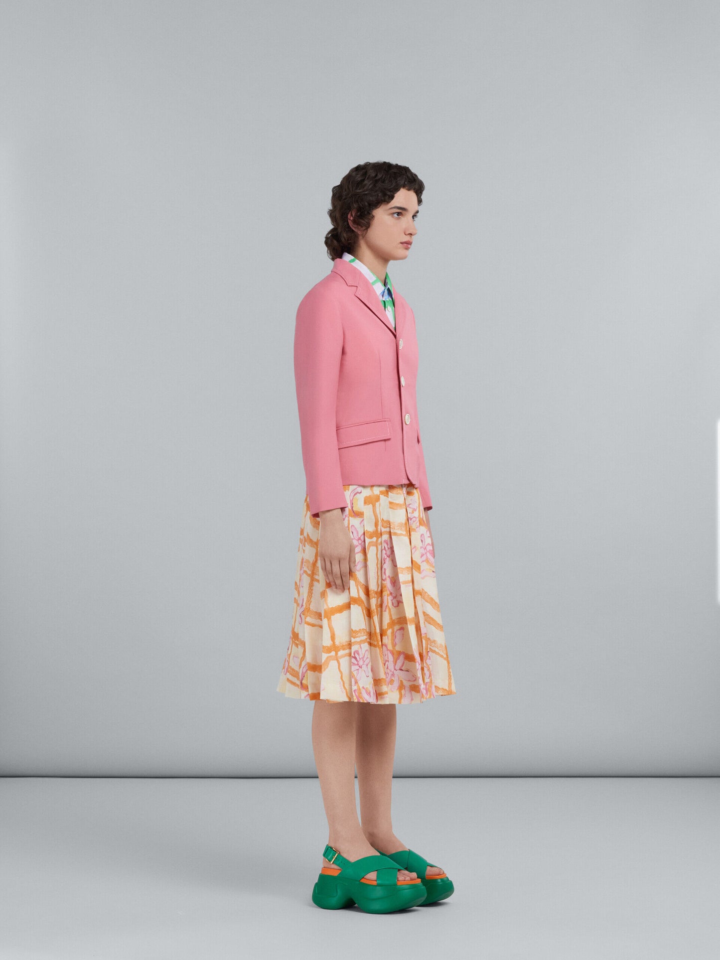 Yellow Fibres Midi Skirt