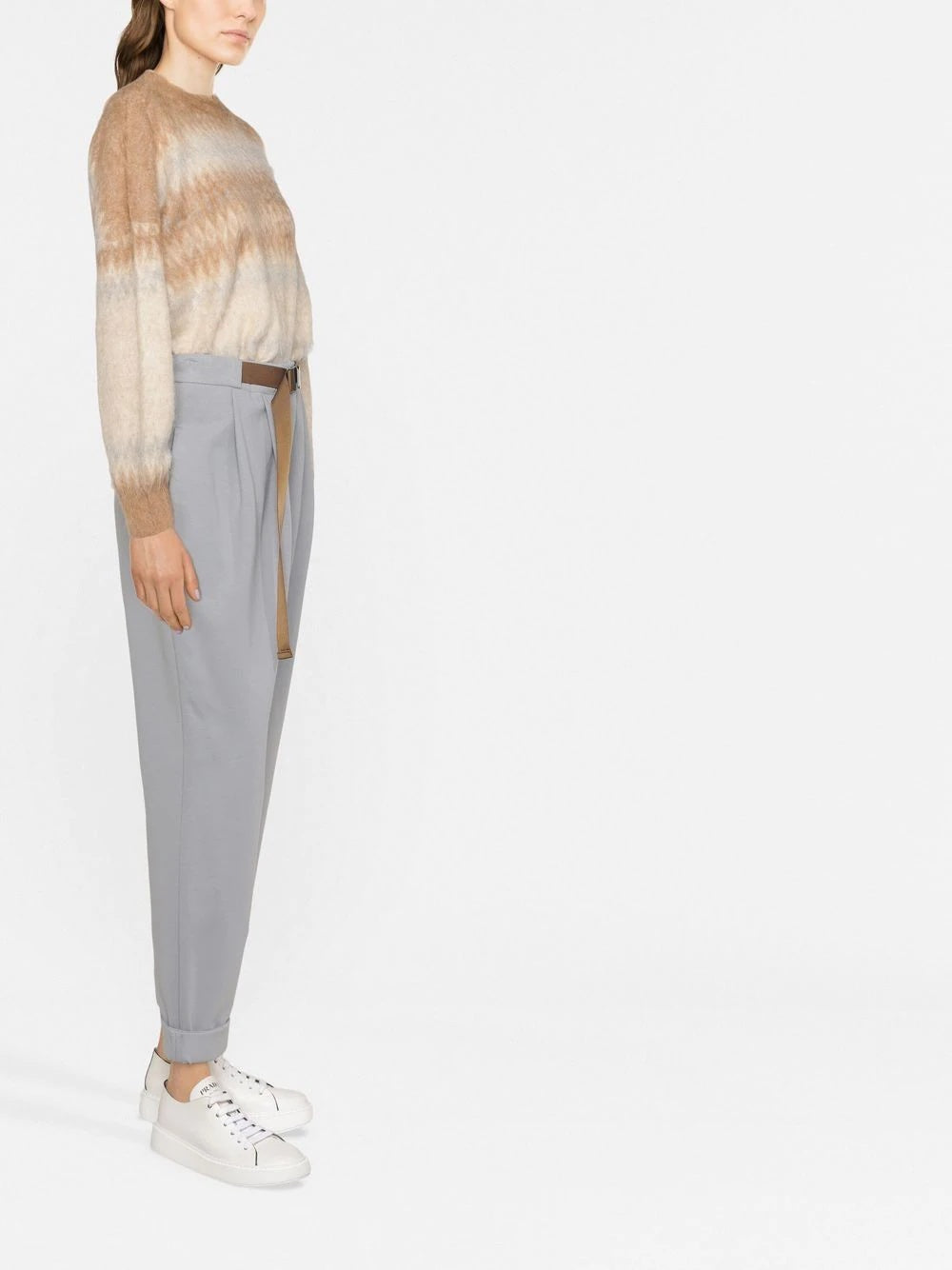 Gray Cotton Casual Pants