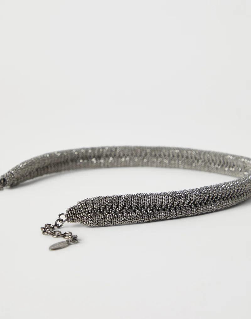 Gray Brass Necklace