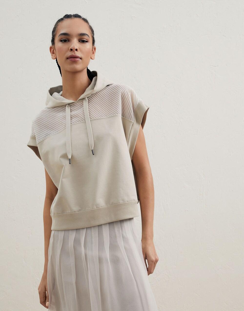 Beige Cotton Hoodie