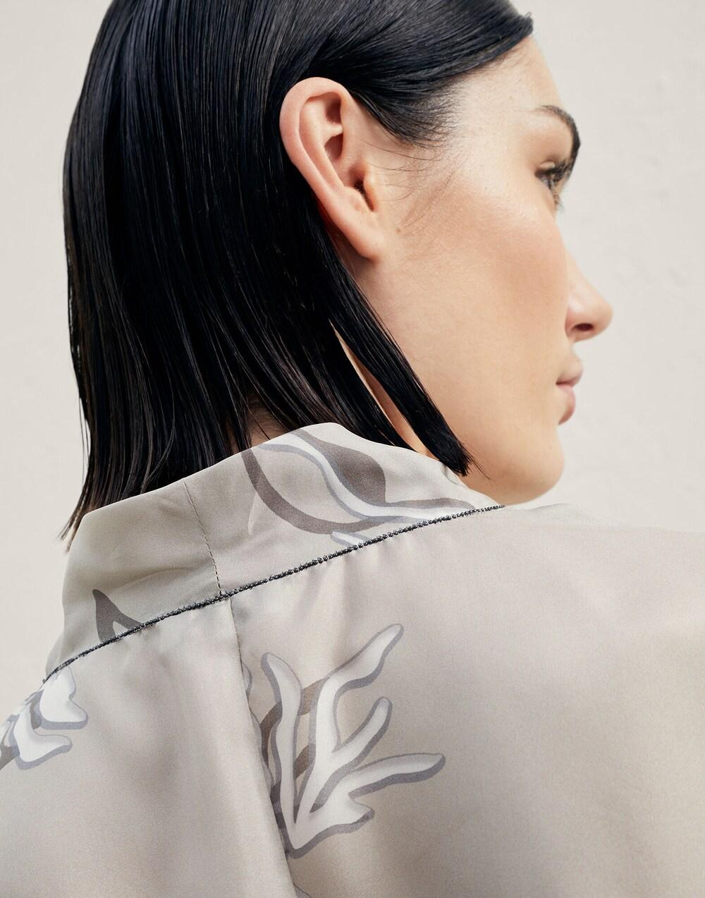 Bicolor Silk Blouse