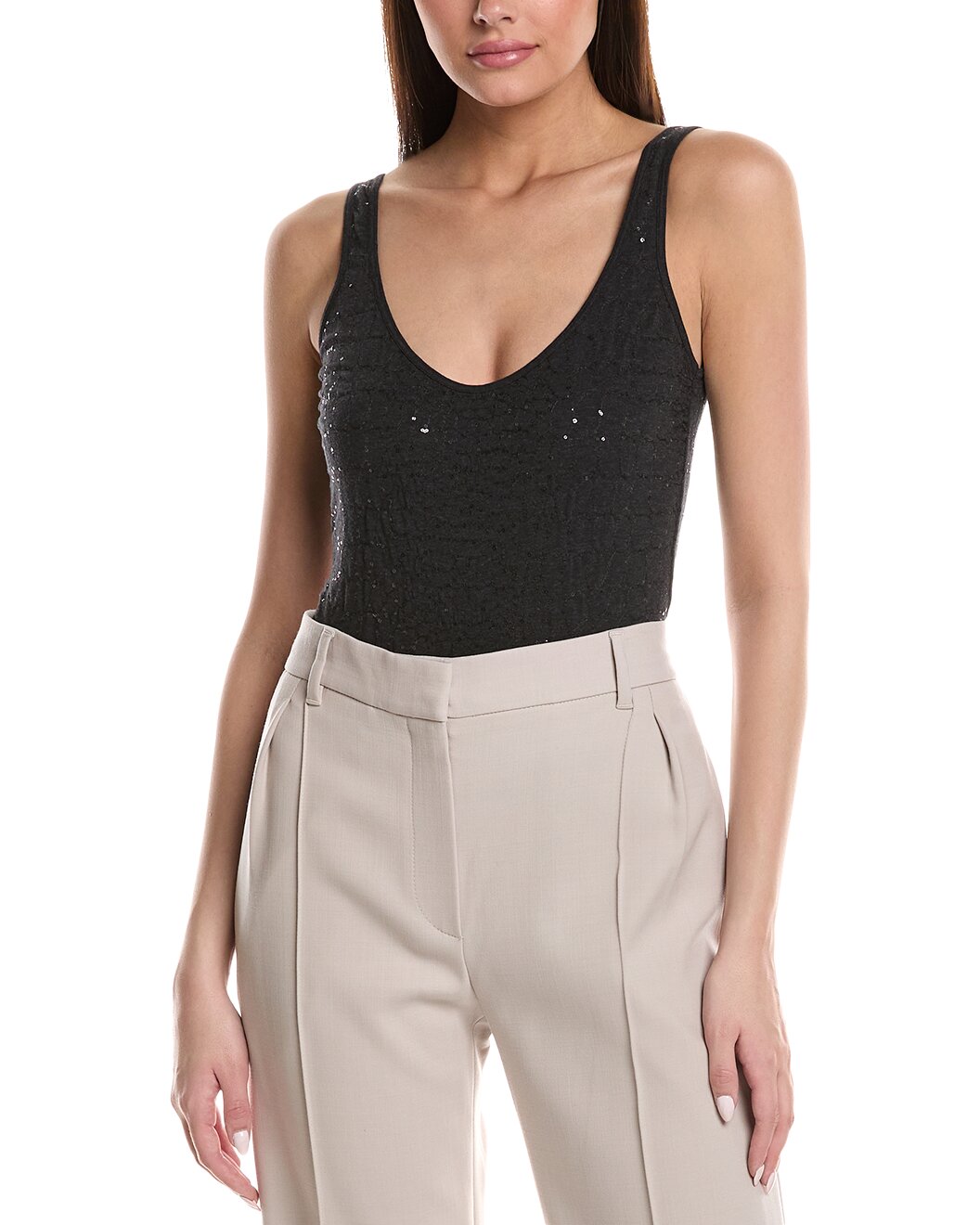 Gray Cotton Bodysuit