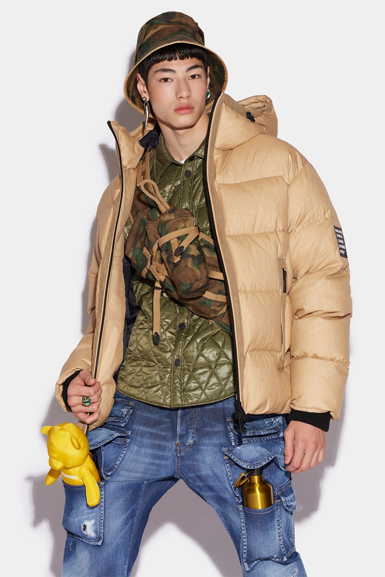 Beige Fibres Coat