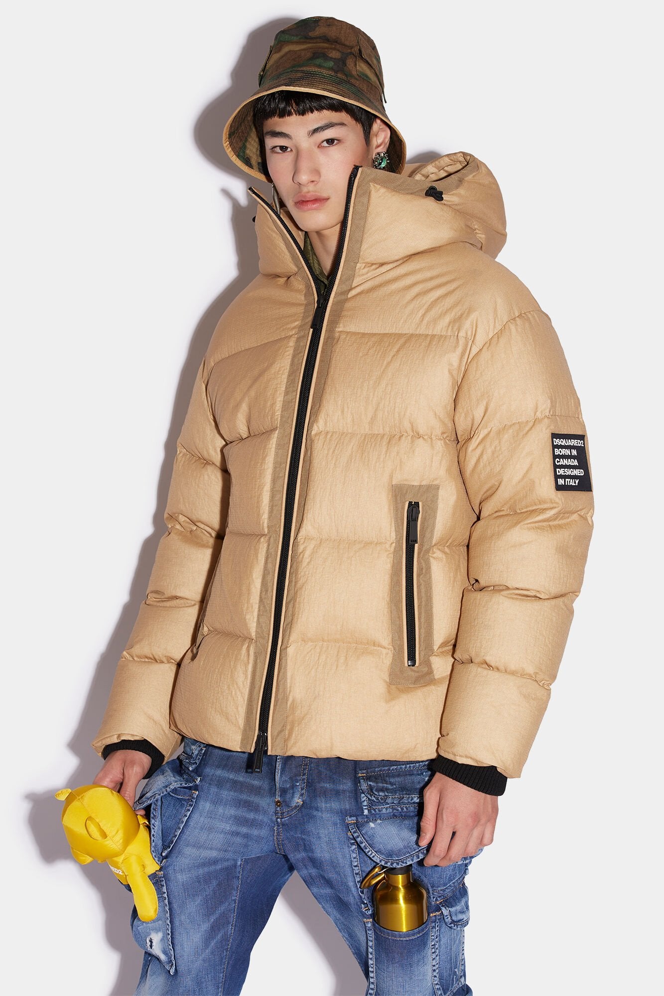 Beige Fibres Coat