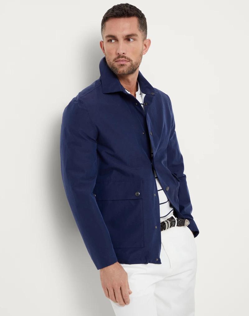 Bicolor Linen Coat