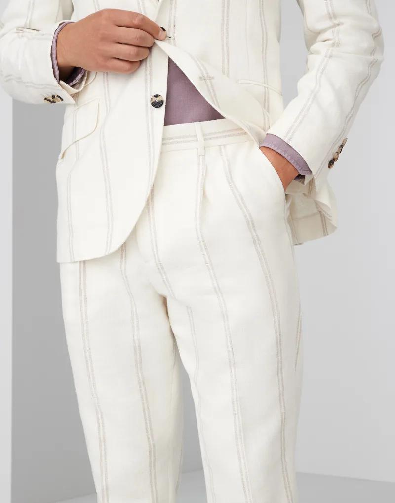 Bicolor Linen Two-Piece Suit