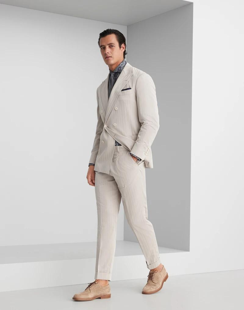 Brown Cotton Two-Piece Suit