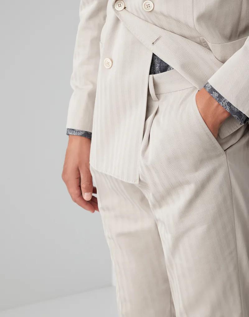 Brown Cotton Two-Piece Suit