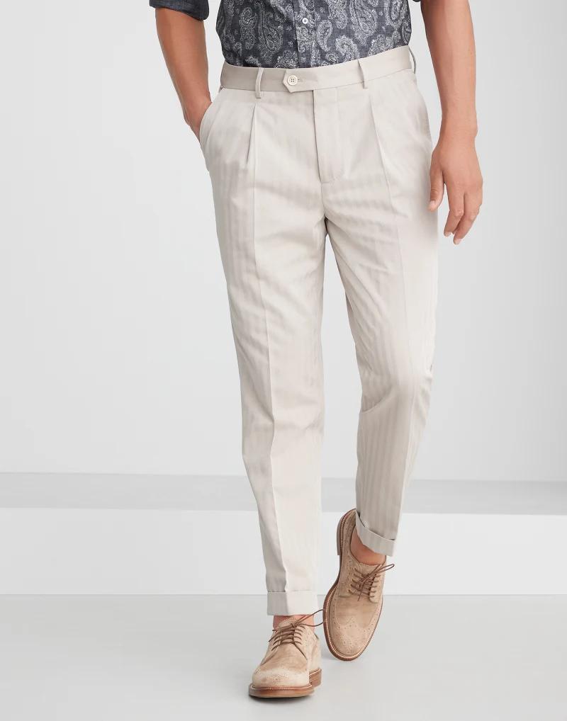 Brown Cotton Two-Piece Suit