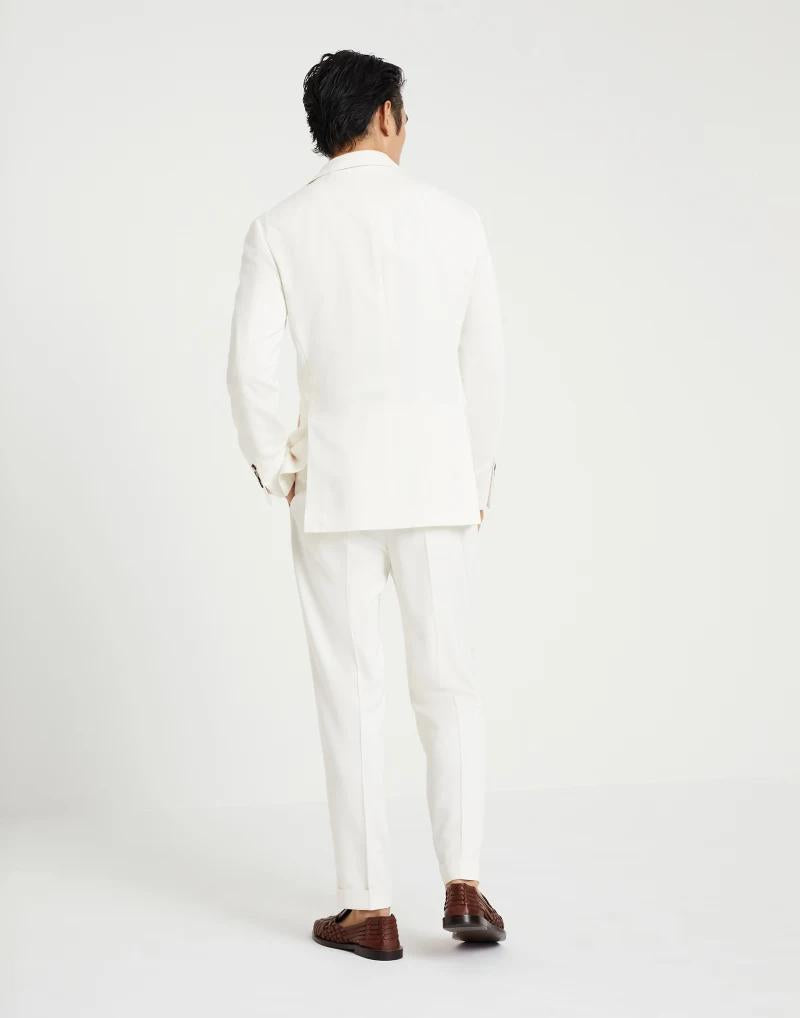 White Silk Two-Piece Suit