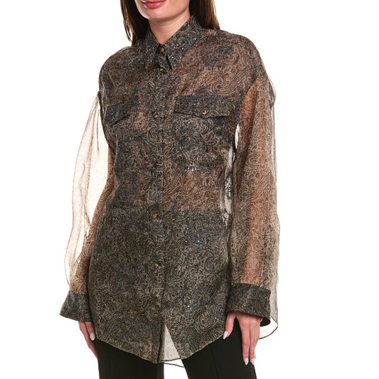 Beige Silk Shirt