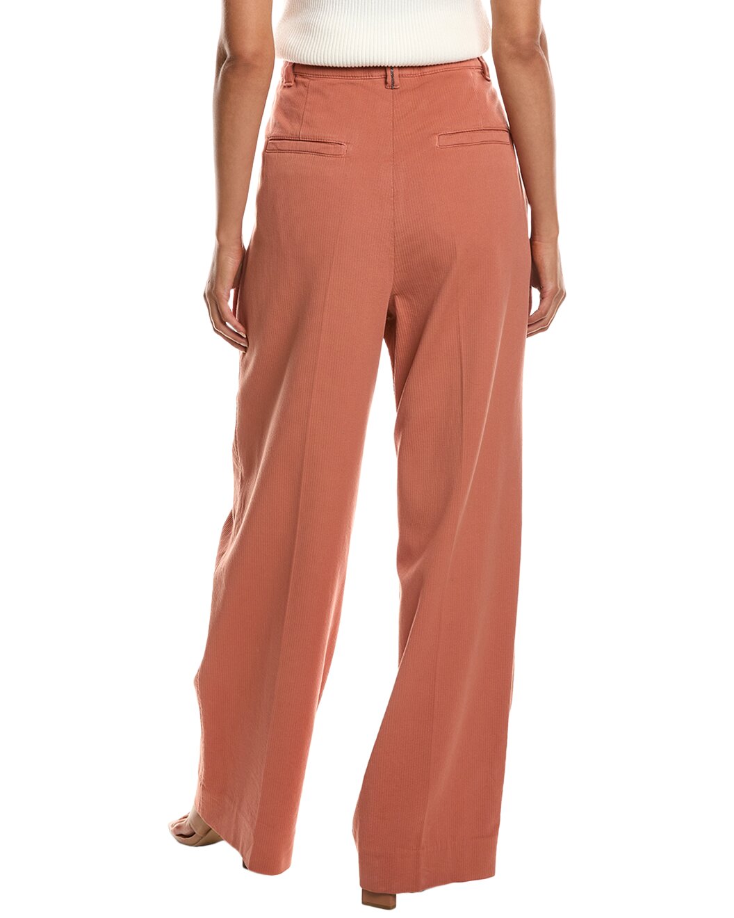 Orange Cotton Casual Pants