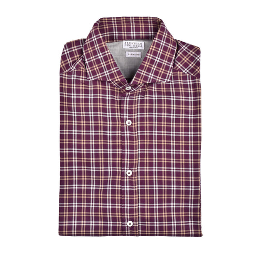 Brown Cotton Pattern Shirt