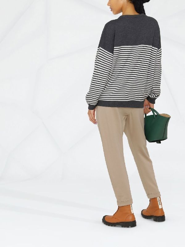 Beige Cotton Athletic Pants