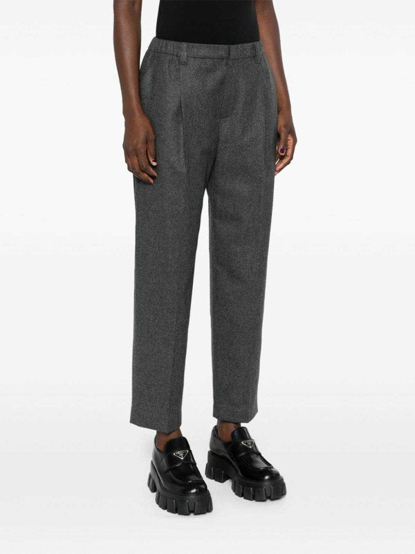 Black Wool Casual Pants