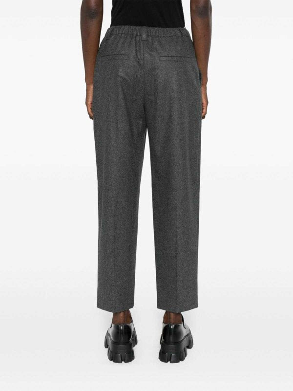 Black Wool Casual Pants
