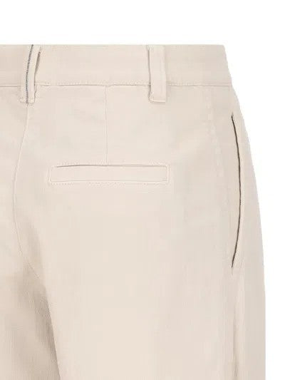 White Cotton Casual Pants
