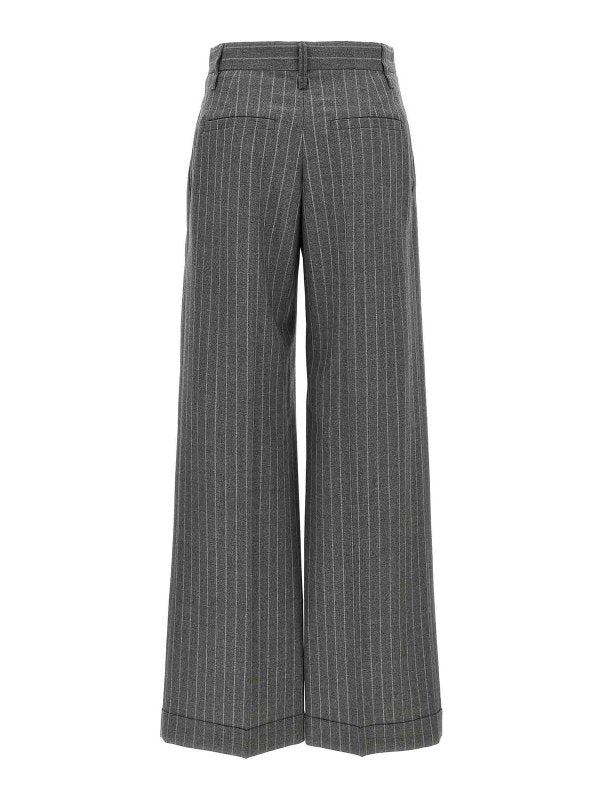 Gray Wool Casual Pants