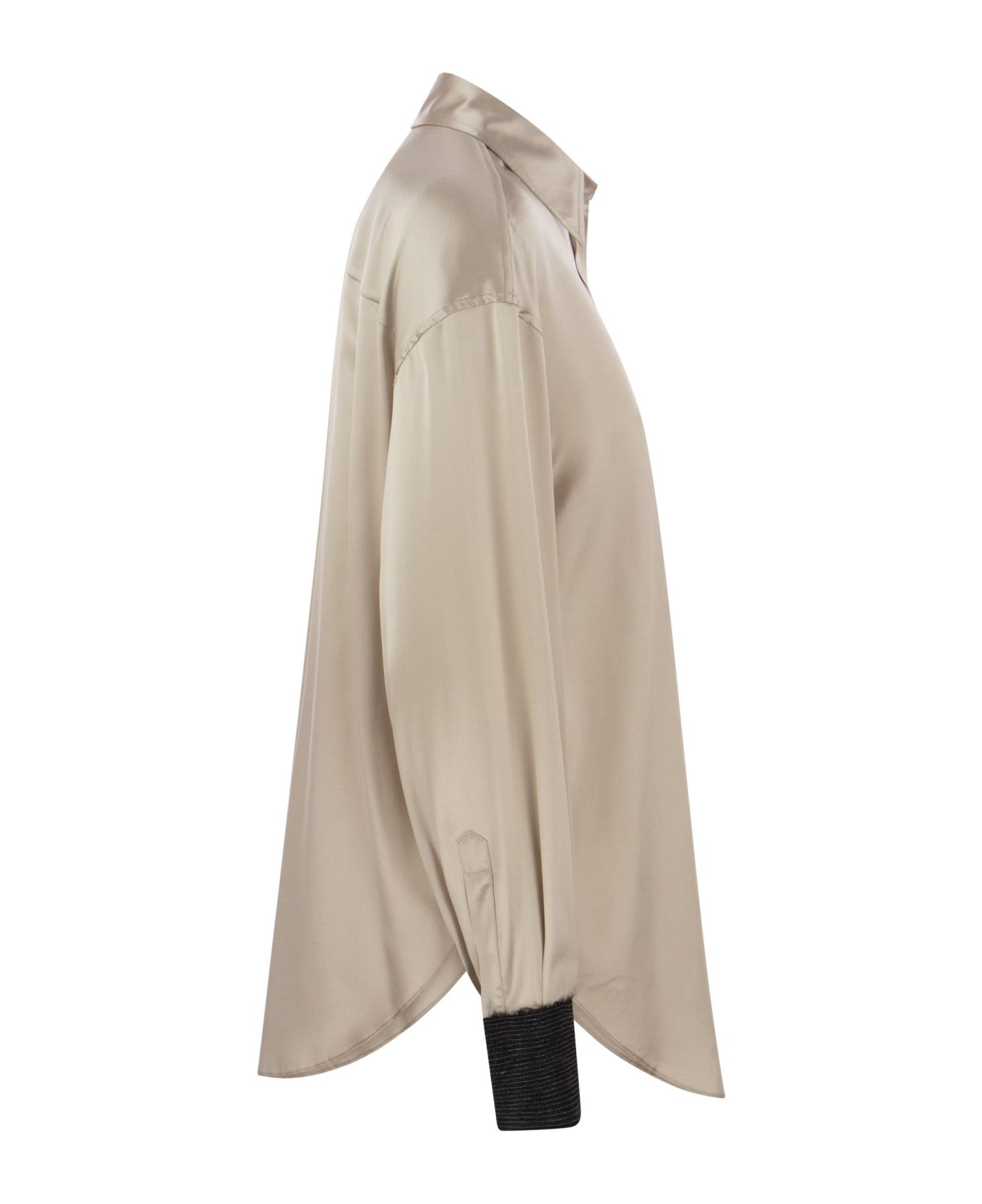 Beige Silk Shirt