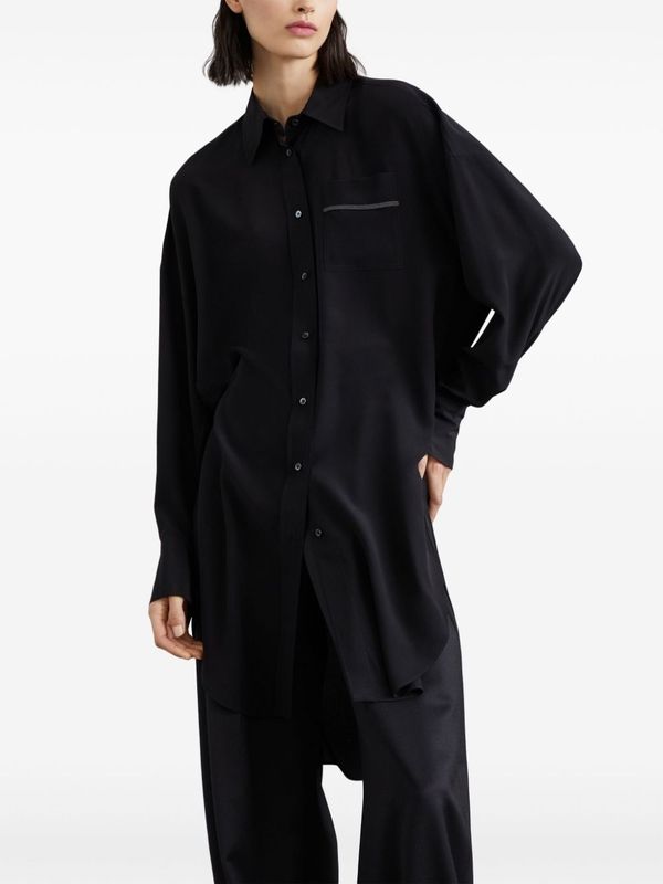 Black Silk Dress Shirt
