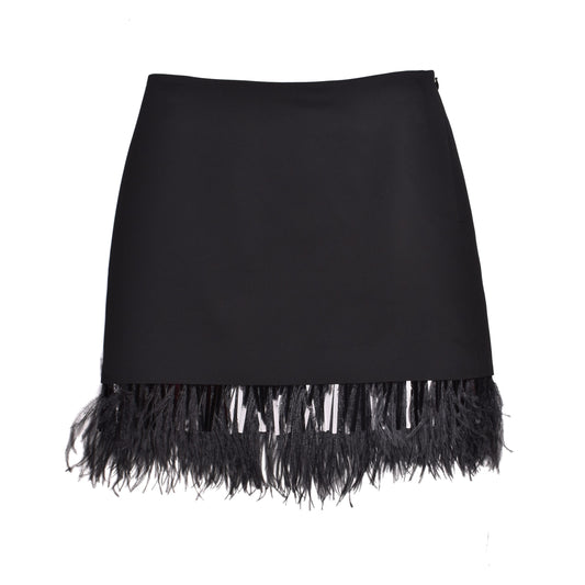 Black Acetate Mini Skirt
