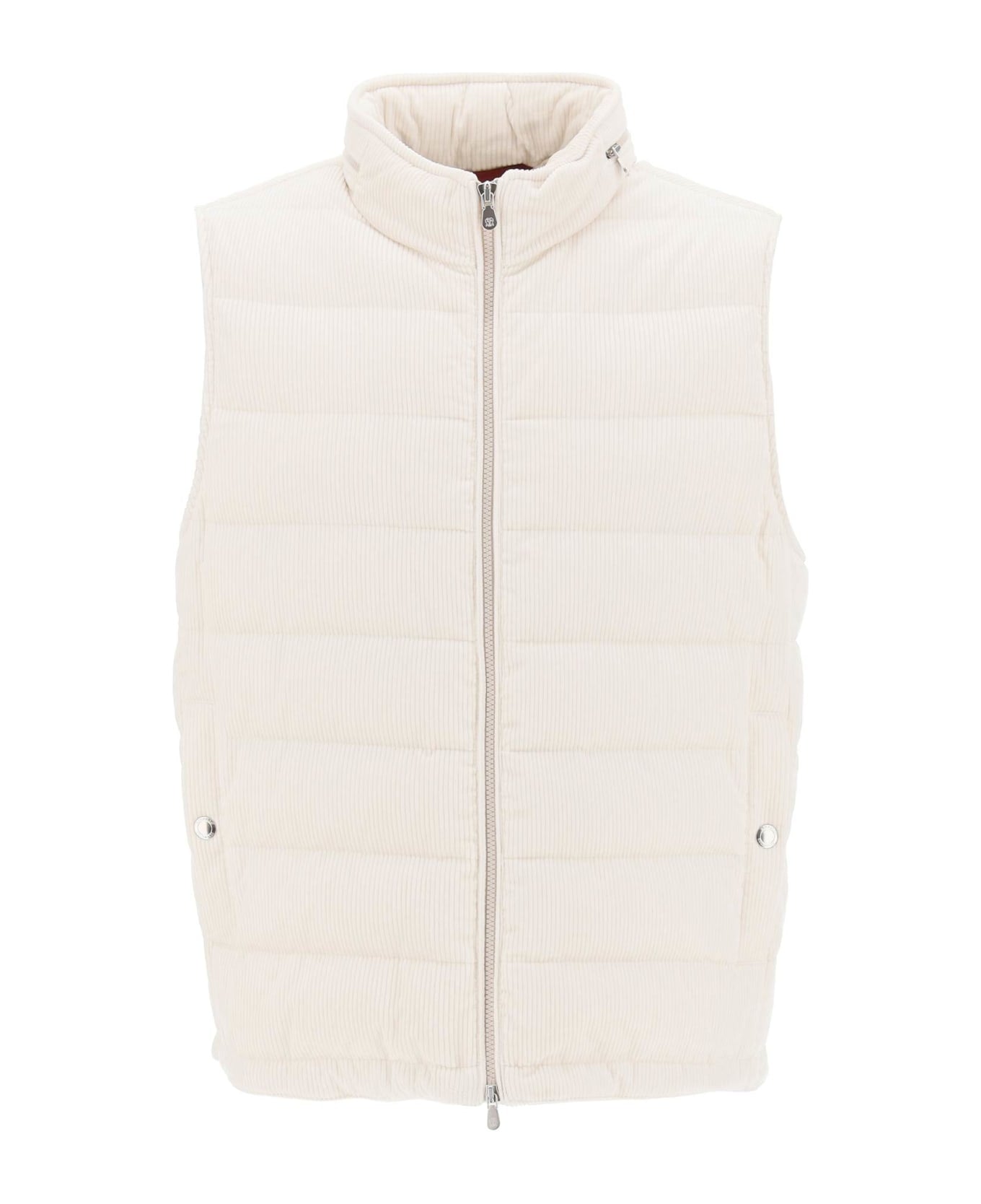 White Cotton Sleveless Jacket