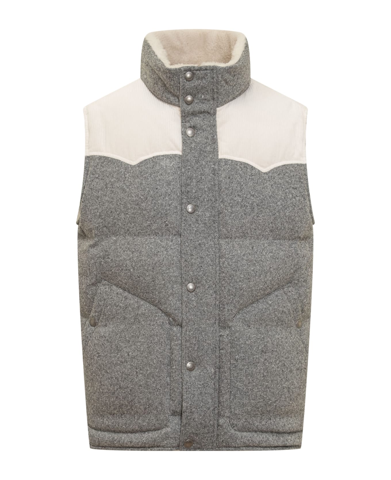 Gray Wool Sleveless Jacket
