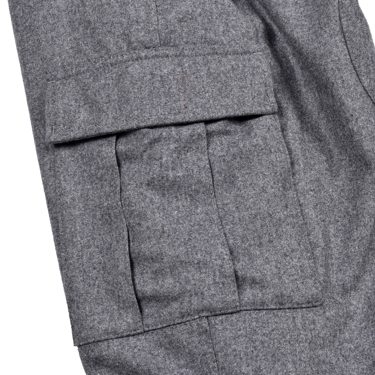 Gray Wool Cargo Pants