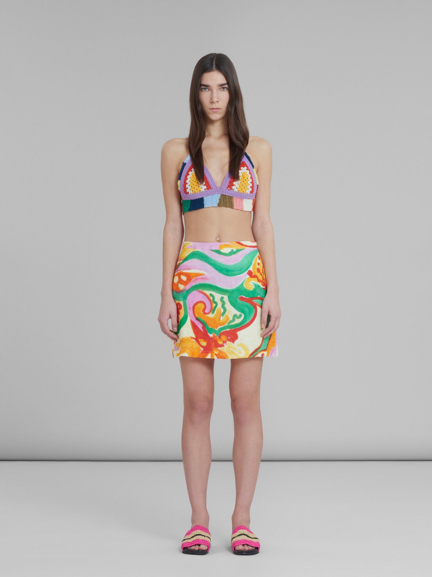 Yellow Fibres Mini Skirt