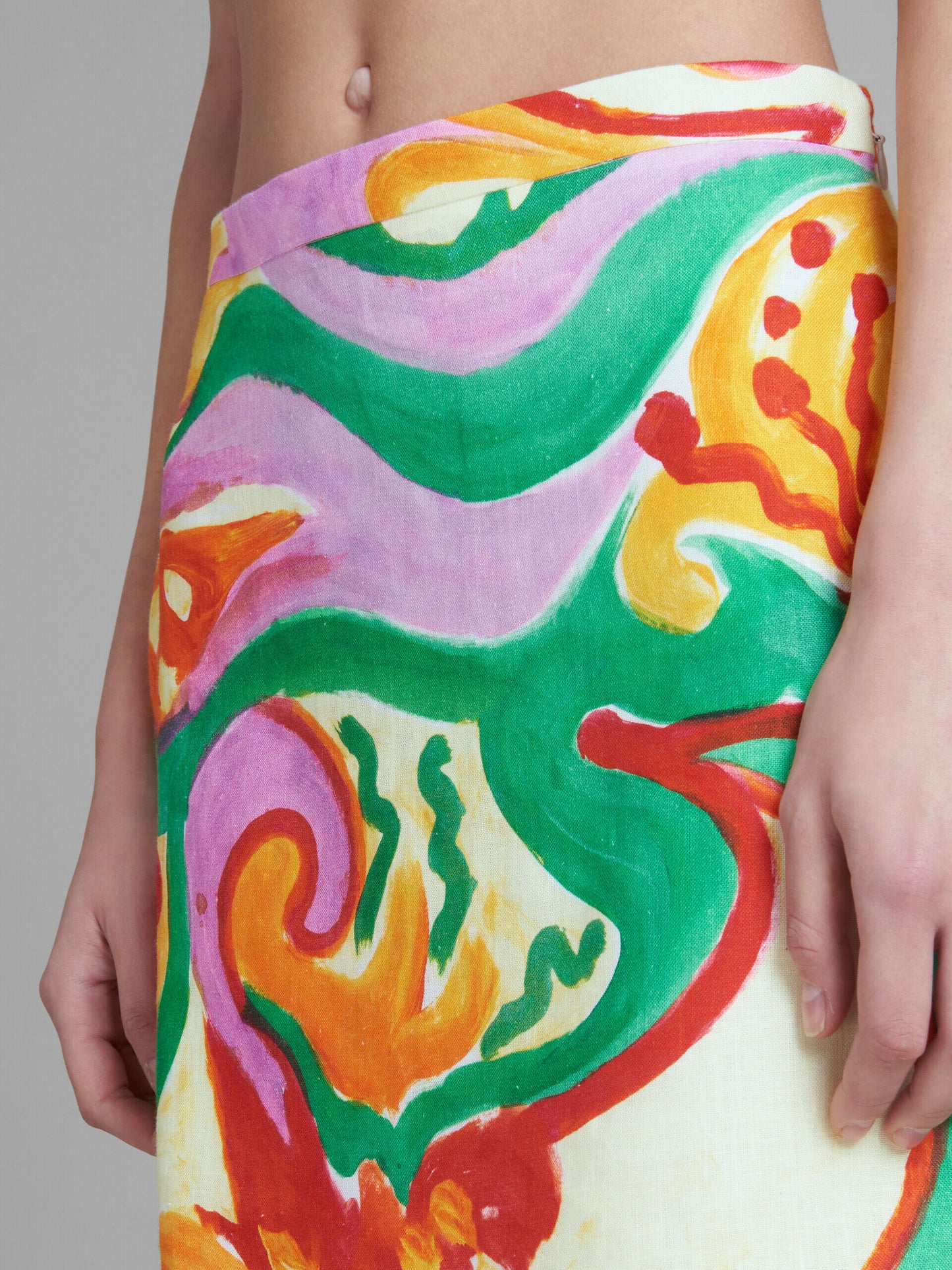 Yellow Fibres Mini Skirt