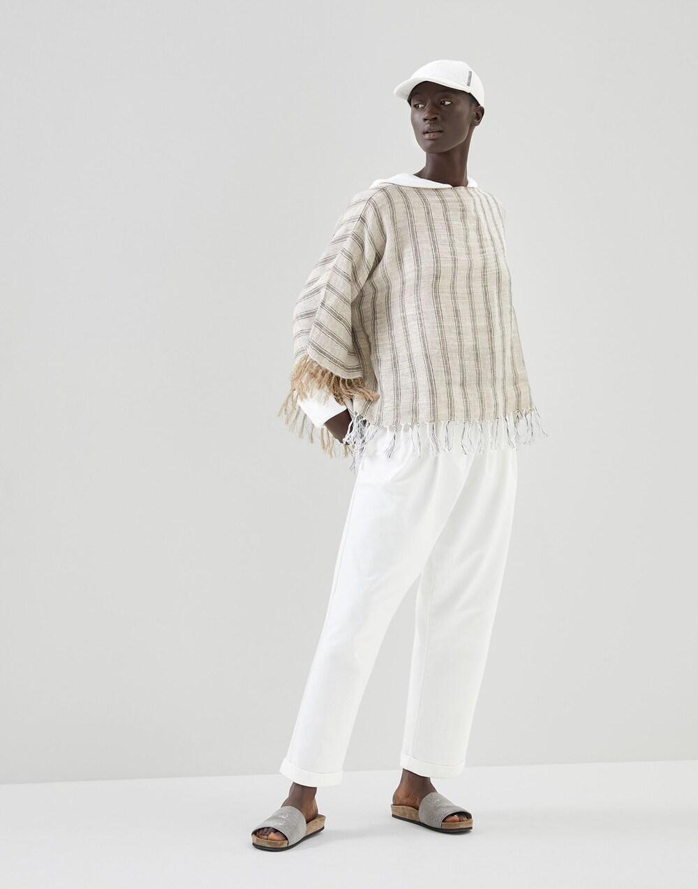 Black Linen Poncho