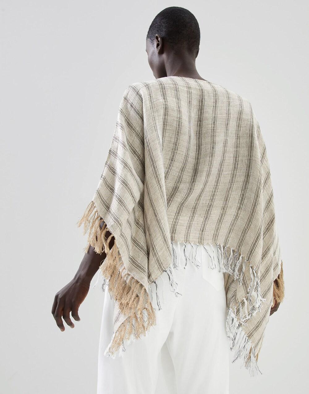 Black Linen Poncho