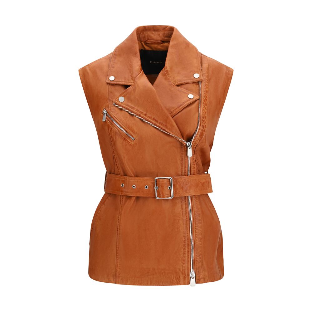 Brown Goatskin Sleveless Jacket