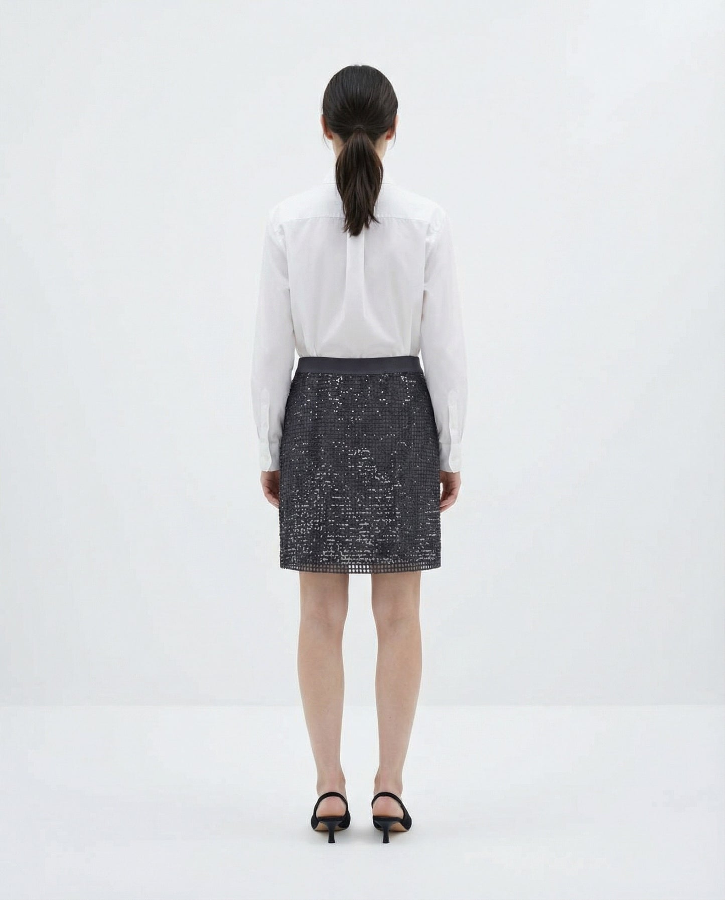 Bicolor Acetate Mini Skirt