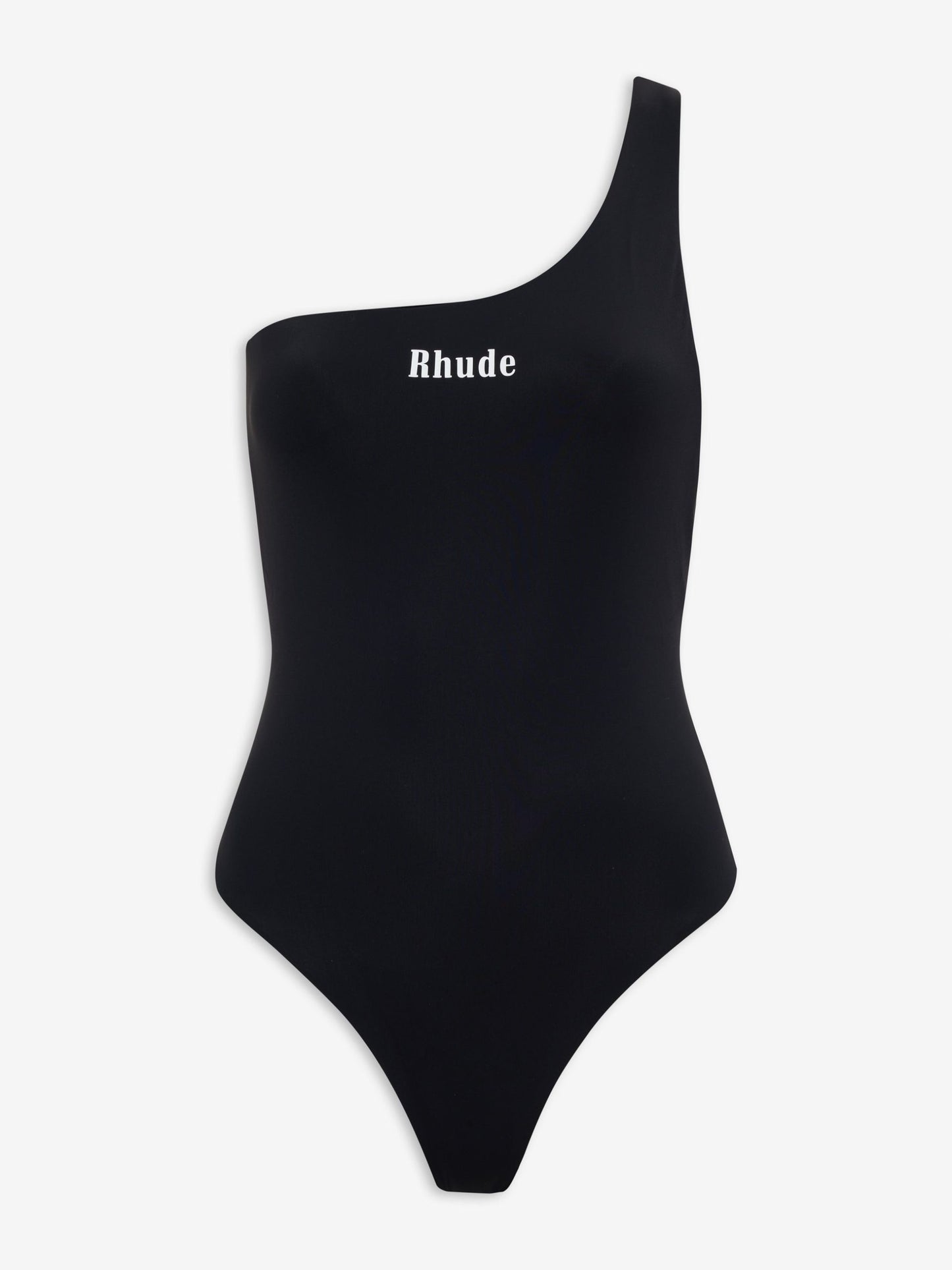 Black Polyester One-Piece Swimsuit