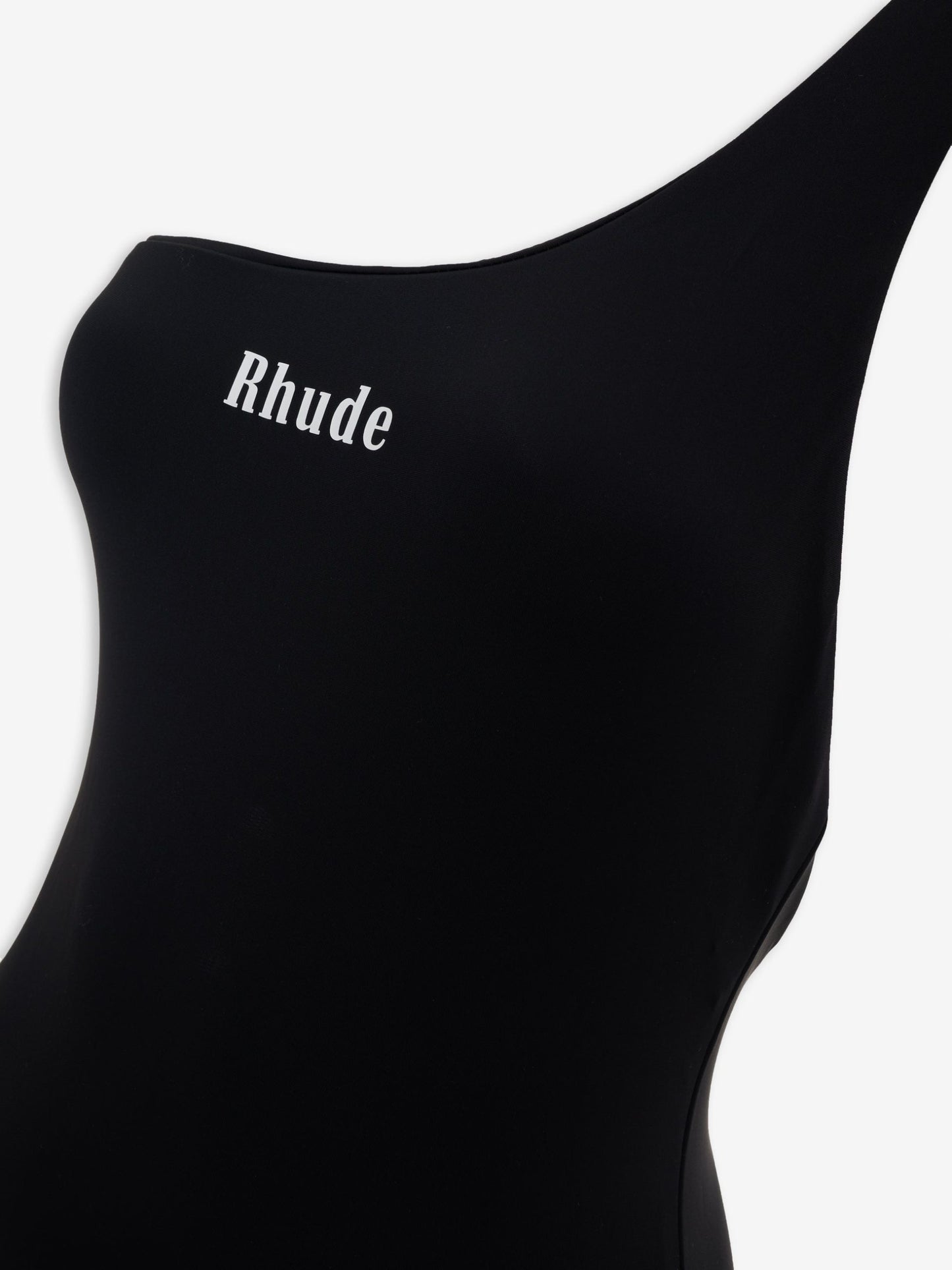 Black Polyester One-Piece Swimsuit