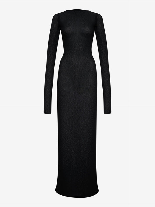 Black Rayon Casual Dress