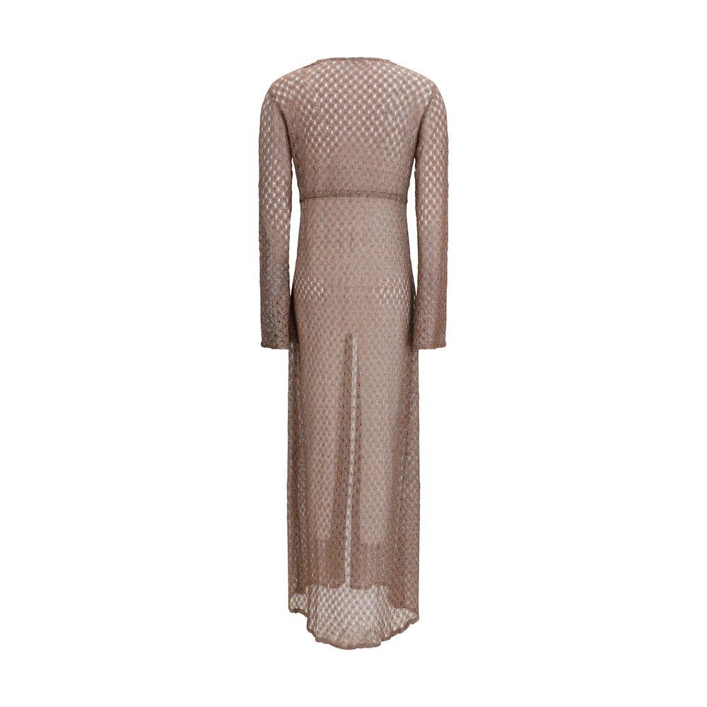 Brown Viscose Casual Dress
