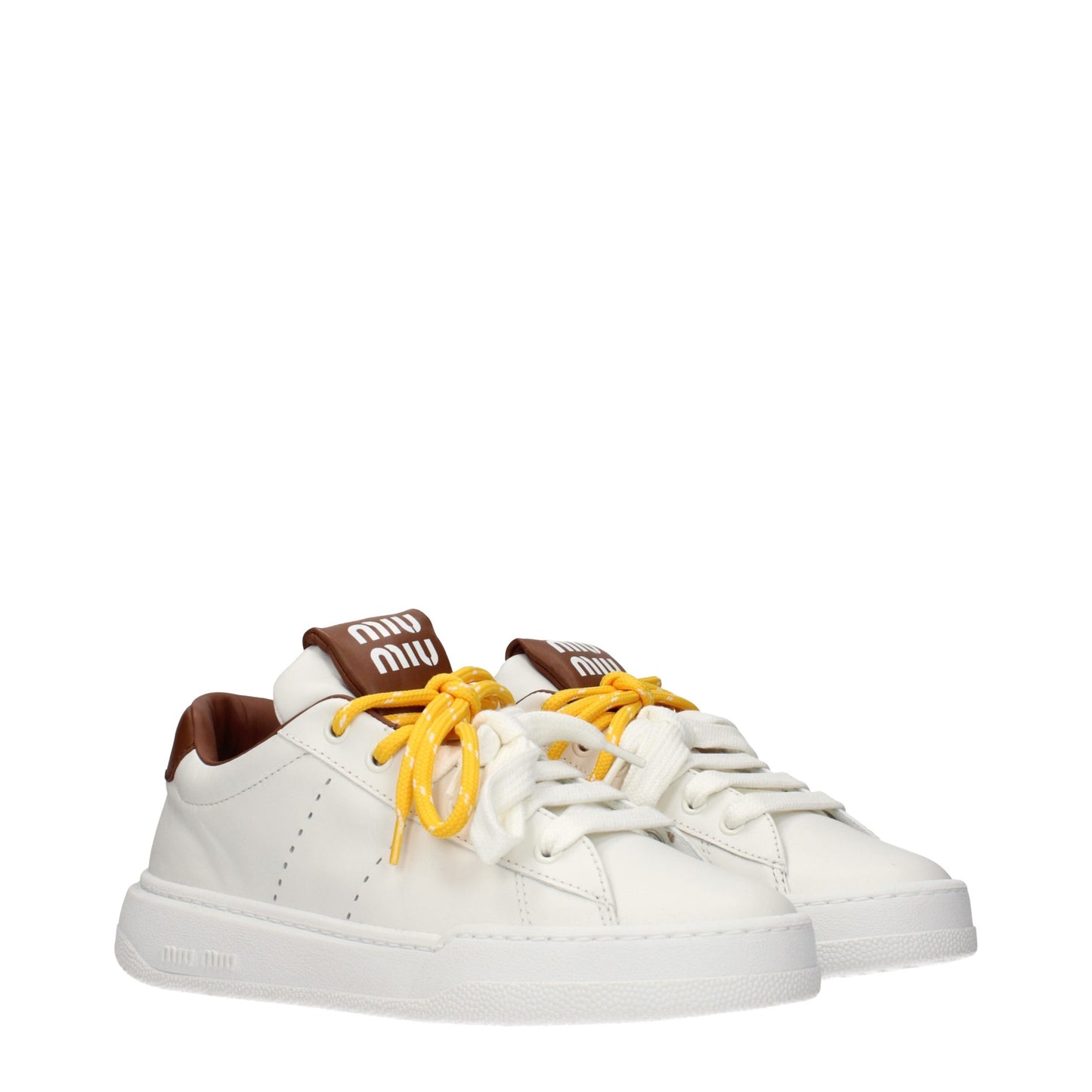 White Leather Low Top Sneakers