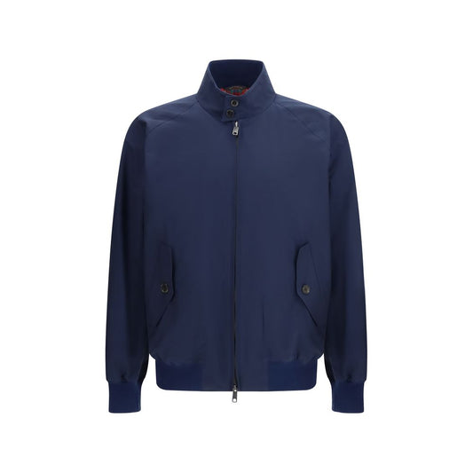 Blue Polyester Biker Jacket