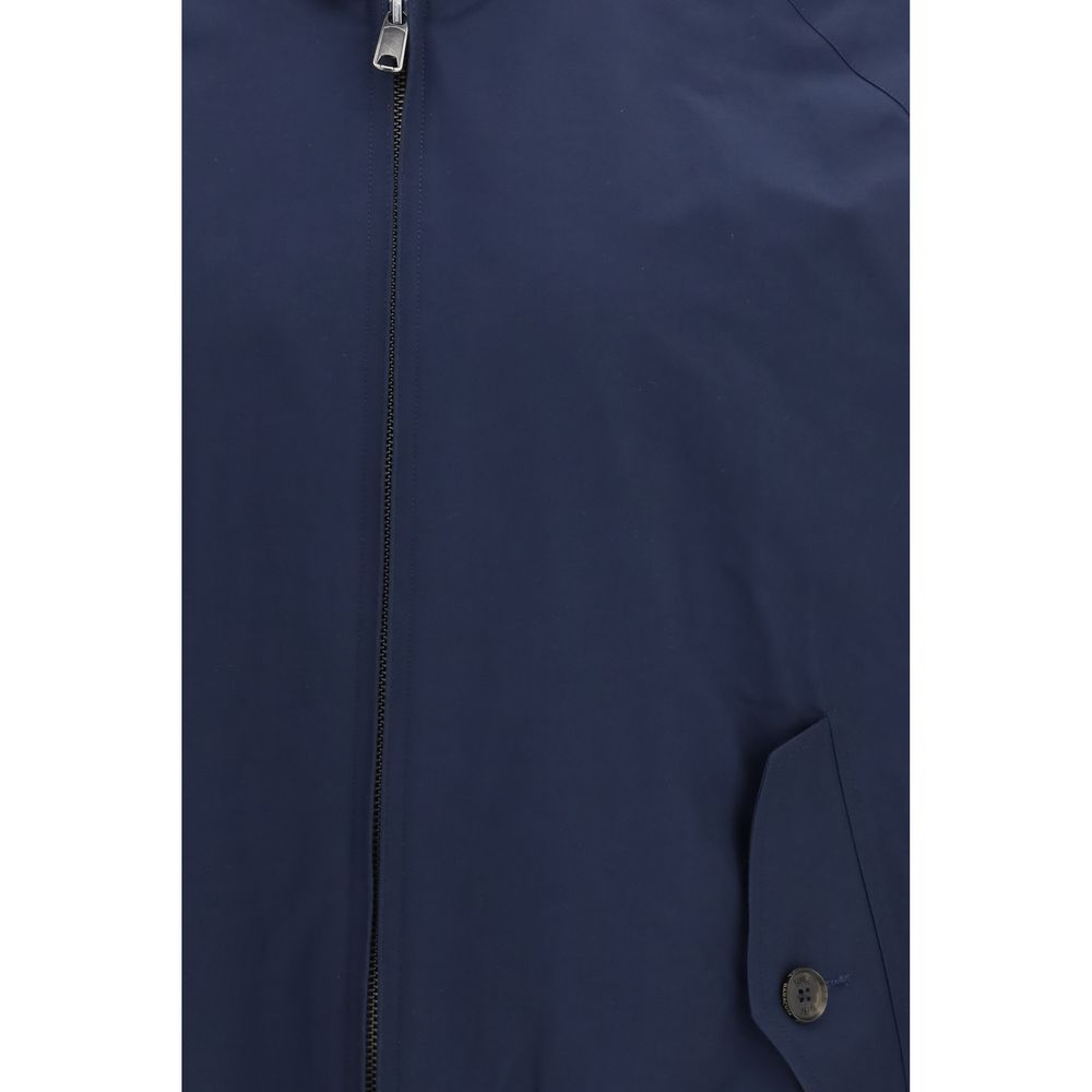 Blue Polyester Biker Jacket