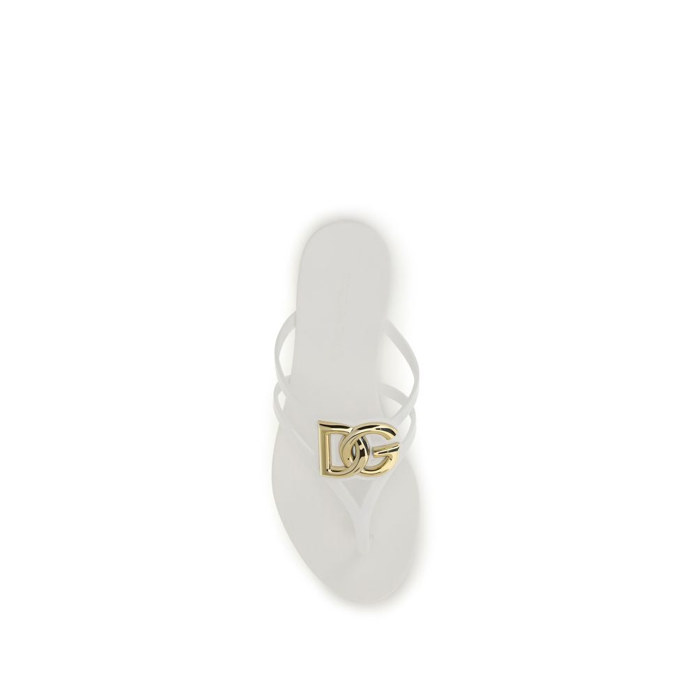 White Rubber Flip-Flop Sandals