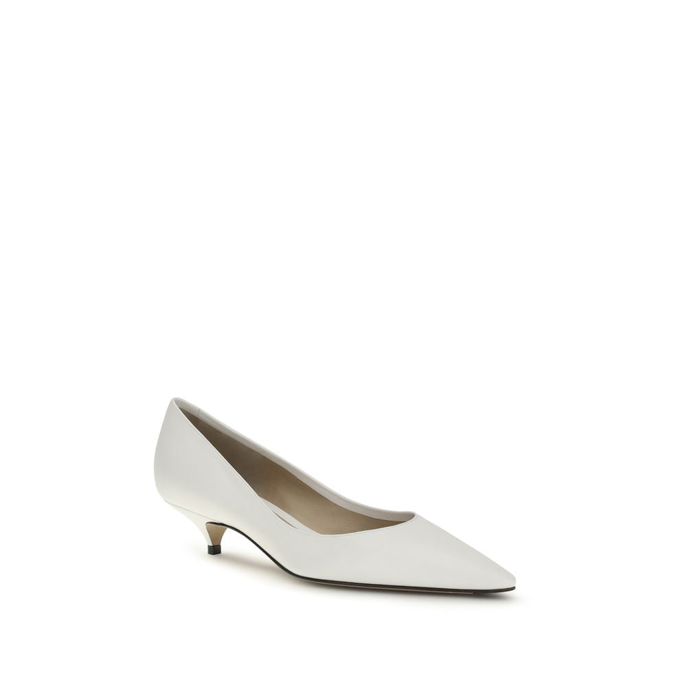 White Lamb Ovis Aries Aries Mid Heel Pumps