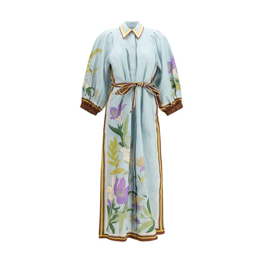Multicolor Linen Casual Dress