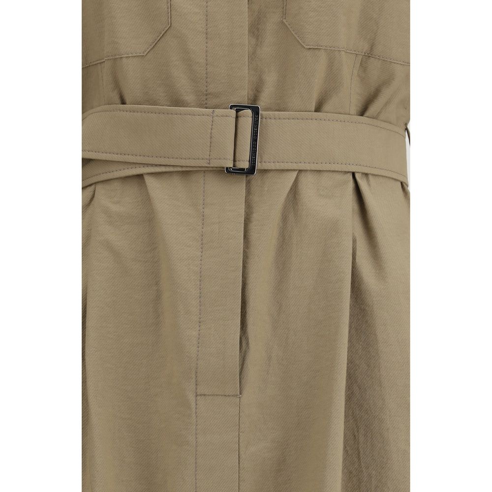 Beige Cotton Casual Dress
